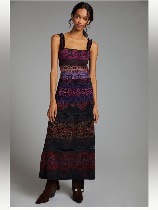 Anthropologie Dresses & Skirts - Anthropologie Cecilia Prado Abstract Maxi Sweater Dress Women’s Medium